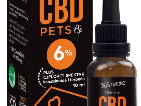 365 NATURE Pets CBD 6% ulje konoplje za pse i mačke, 10ml Online now