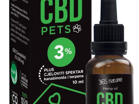 365 NATURE Pets CBD 3% ulje konoplje za pse i mačke, 10ml on Sale