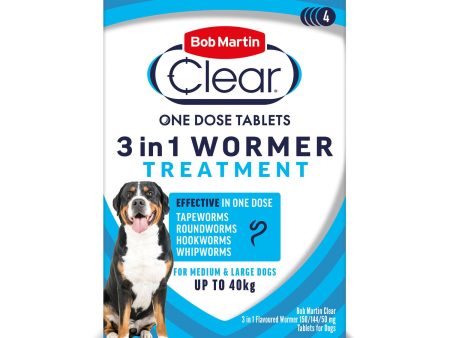 Bob Martin - 3 In 1 Dewormer (Upto 40kg) - 4 Tablets Supply