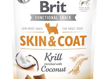 BRIT Functional Snack Skin&Coat, kril, obogaćeno kokosom, 150g Cheap