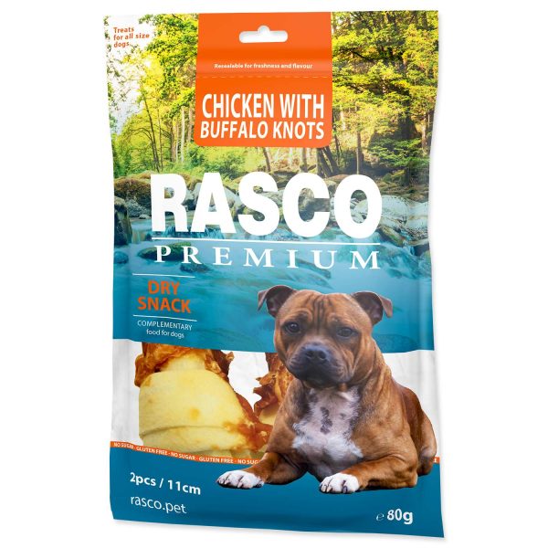 RASCO Premium, žvakalica Kost u čvoru, raw hide bizon piletina, 11cm, 80g Cheap