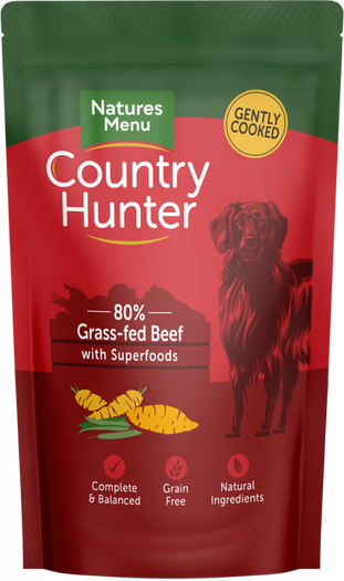 Natures Menu - Country Hunter Dog Food - Grass Grazed Beef - 150g Pouch (6pk) Fashion