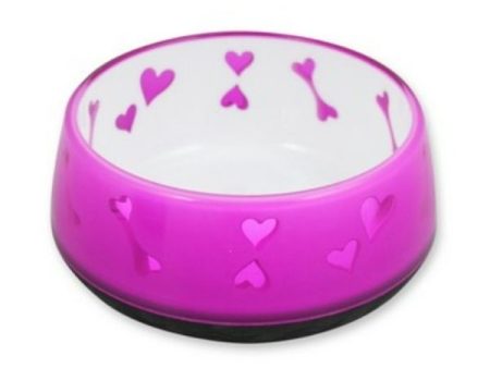 All For Paws - Anti Slip Dog Bowl Pink Hearts - Medium Discount