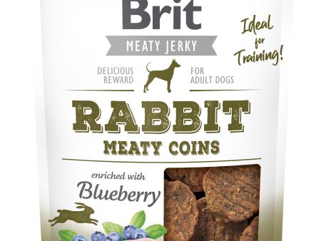 BRIT Meaty Jerky, medaljoni, kunićevina obogaćena borovnicom, 80 g For Sale